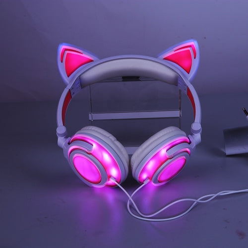 Foldable Flashing Glowing Cat Headphone