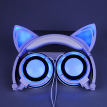 Load image into Gallery viewer, Foldable Flashing Glowing Cat Headphone