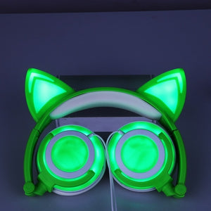 Foldable Flashing Glowing Cat Headphone