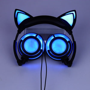 Foldable Flashing Glowing Cat Headphone