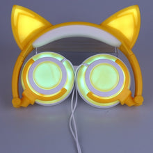 Load image into Gallery viewer, Foldable Flashing Glowing Cat Headphone