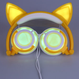 Foldable Flashing Glowing Cat Headphone