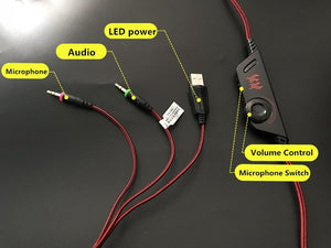 Earphone Headset With Mic LED Light